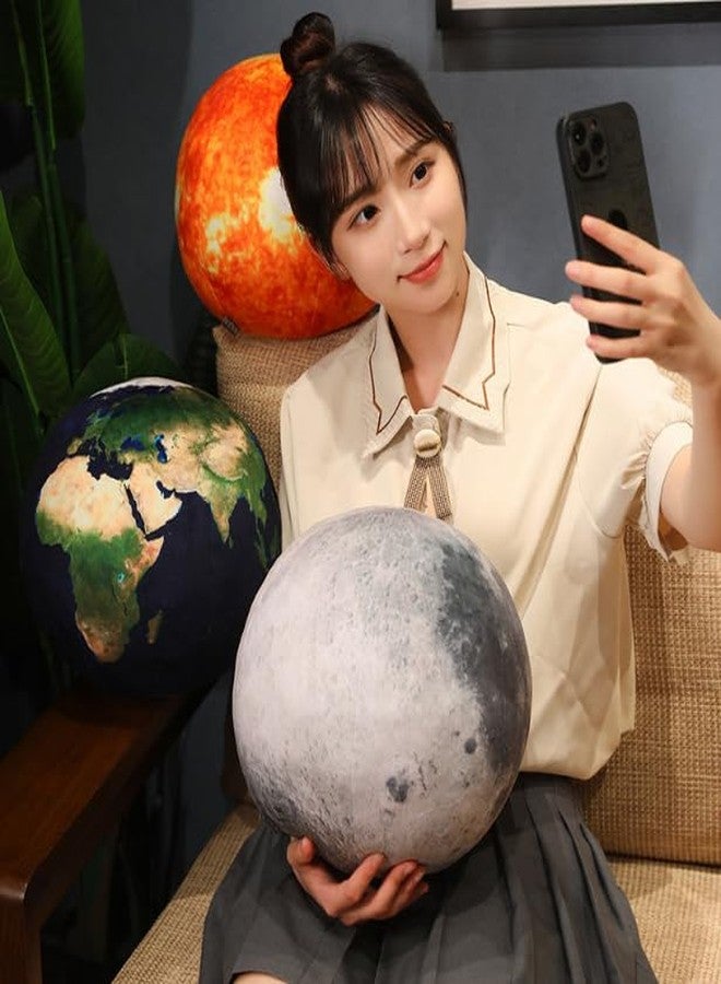 OUKEYI 10.6Inch Super Cute Sun Plush Soft Pillow, Soft and Realistic Earth, Moon, Sun, Stuffed Plush Toy for Learning Science, Astronomy, Space, Blue Planet, Toy (Moon) - Image 2